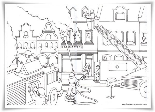 Раскраска пожарная машина