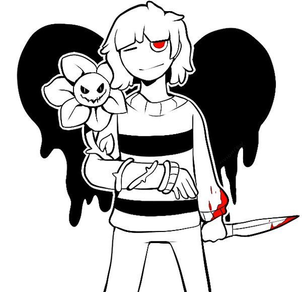 Undertale Chara черно белые