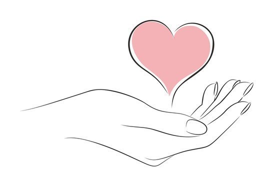 Сердце в ладонях рисунок карандашом