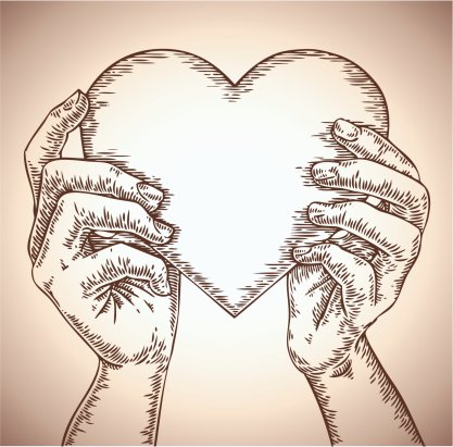 Сердечко руками рисунок