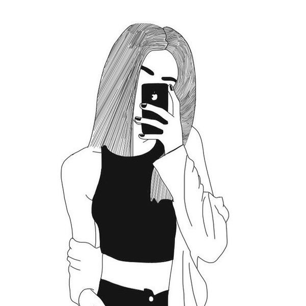 Рисунки девушек карандашом в стиле тумблер