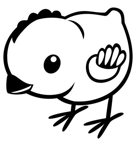 Цыпленок черно белом для детей