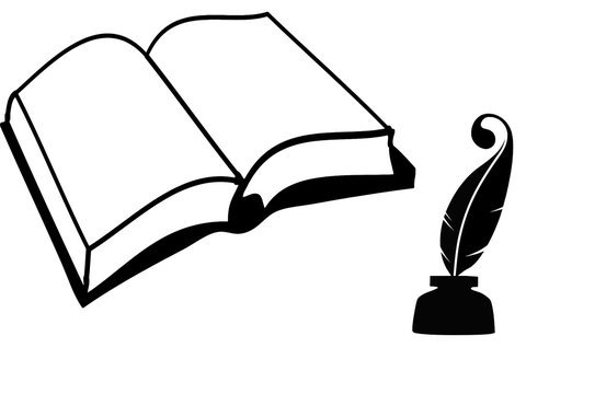 Книжка в развороте с пером