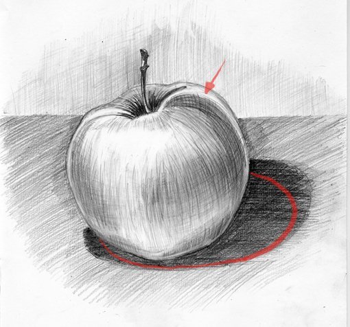 Яблоко с тенью