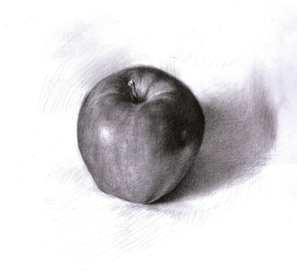 Яблоко карандашом