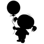 Дети с шарами раскраска