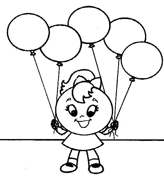 Рисунок черно белый девочка с шариками (43 фото)