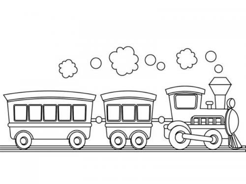 Паровозик с вагонами раскраска