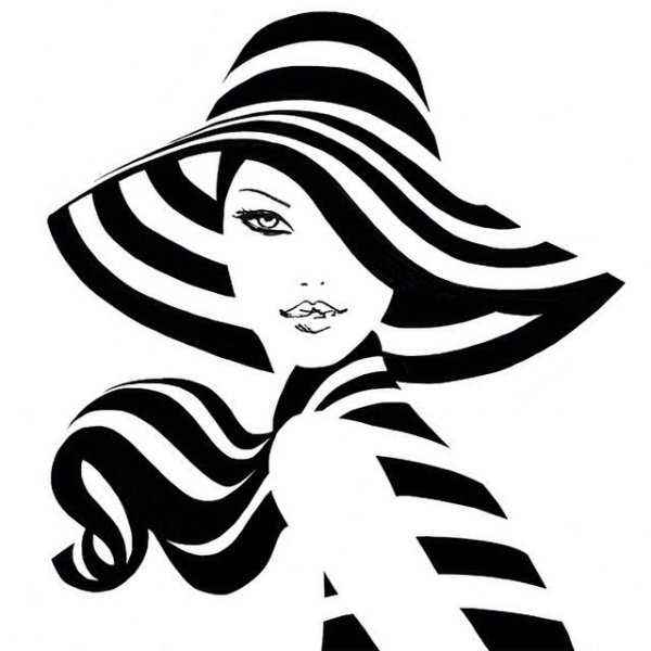 Девушка вектор чб