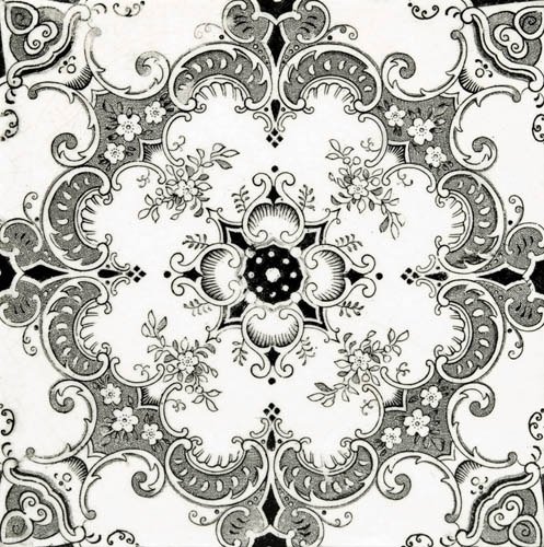 Черная плитка с рисунком