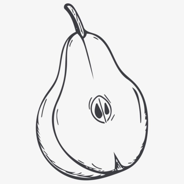 Контур груши для детей