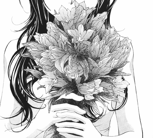 Силуэт девушки из цветов и бабочек