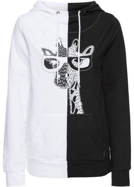 Черно белая толстовка женская