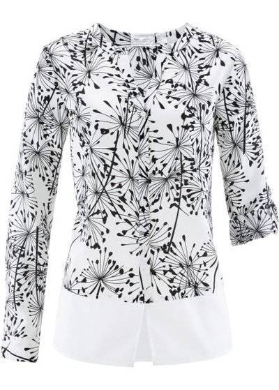 Блузка с черно белым принтом