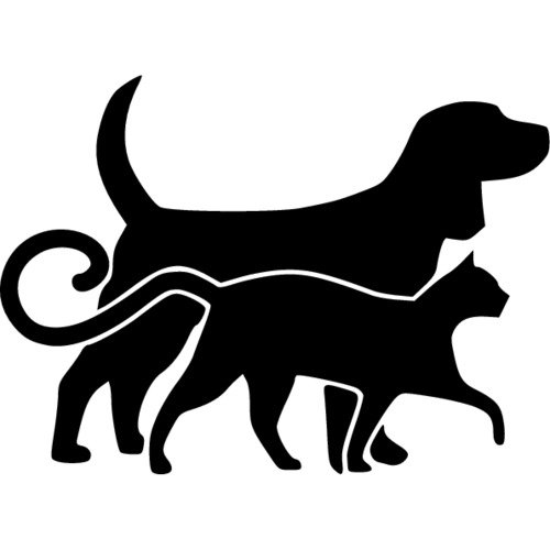 Кошка и собака контур