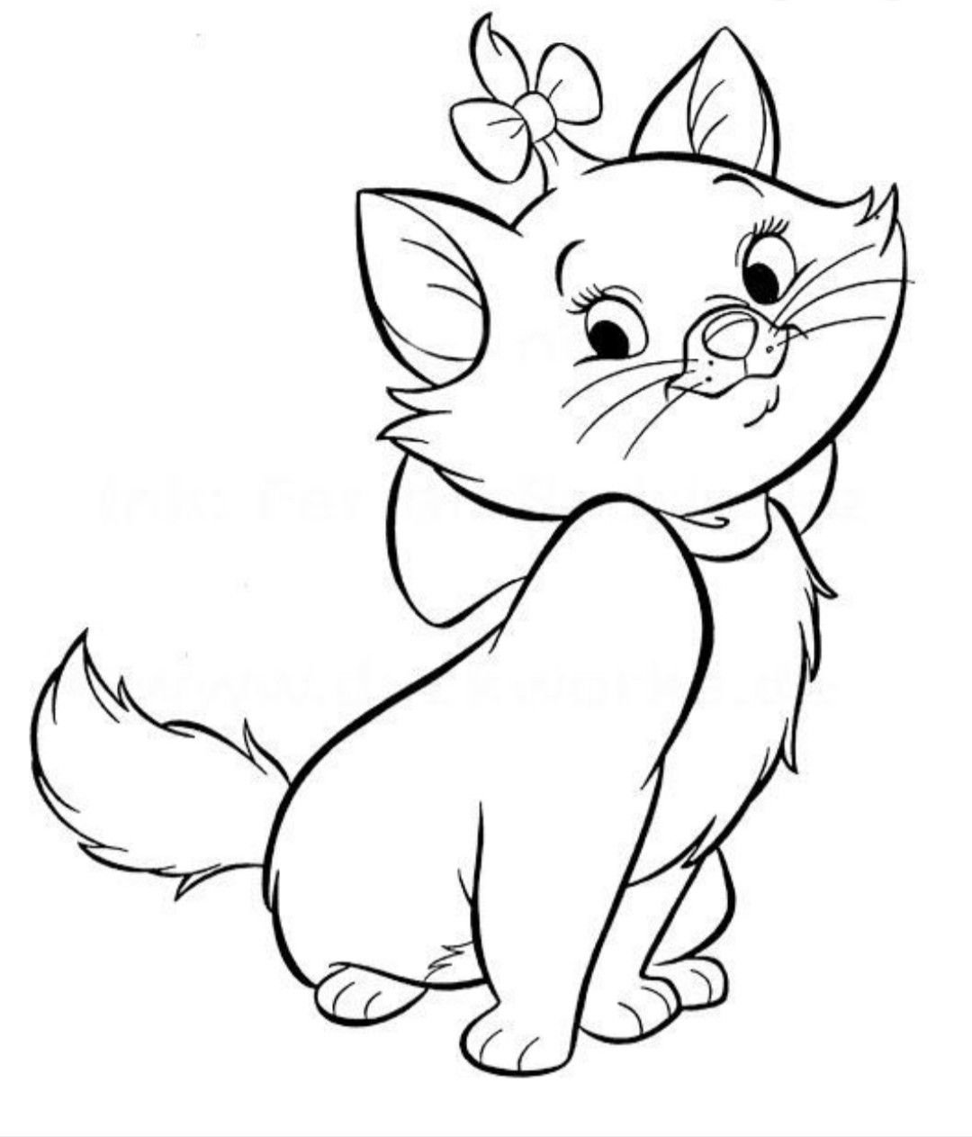 Рисунок кошки для раскрашивания