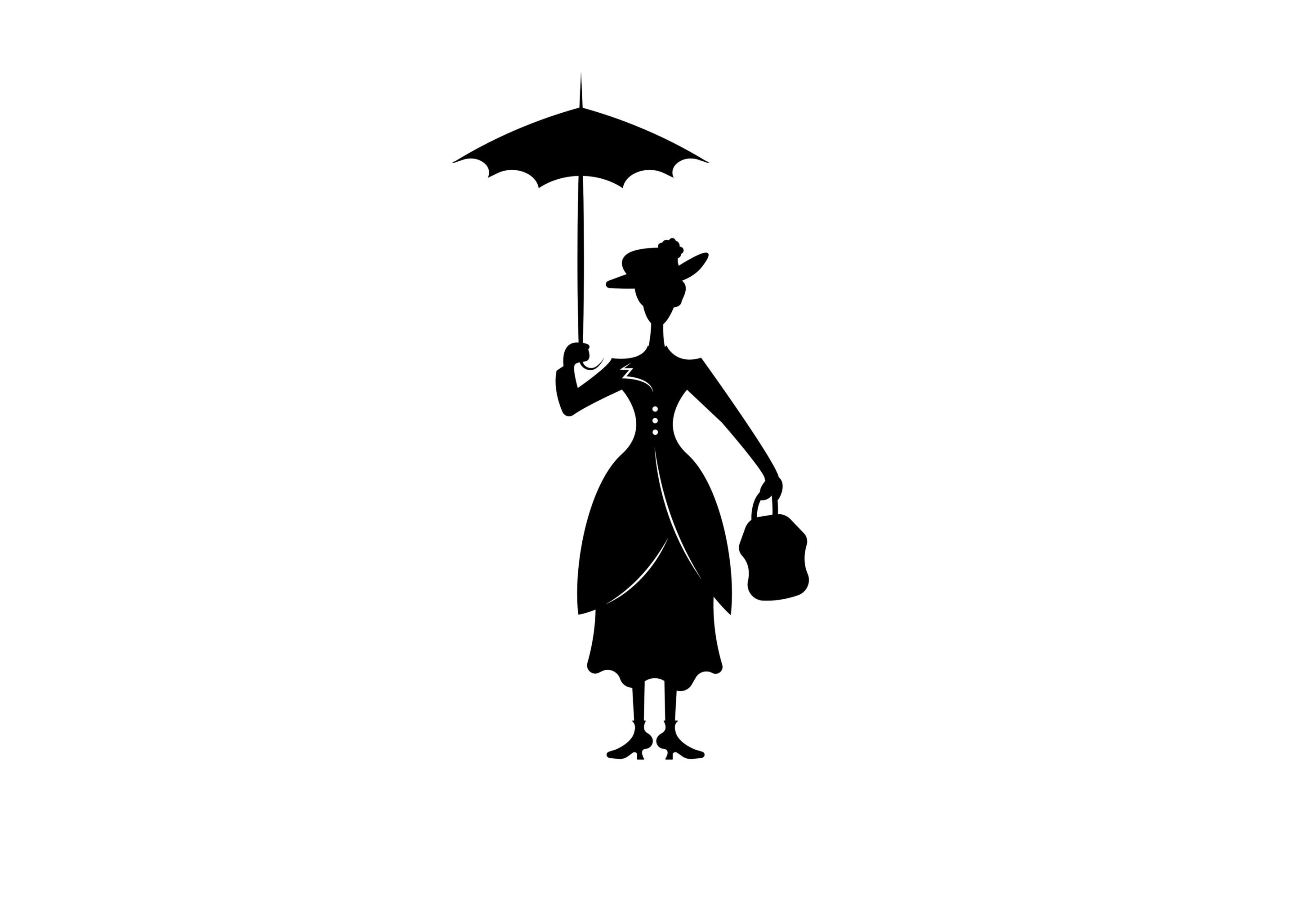 Силуэт дамы с зонтиком