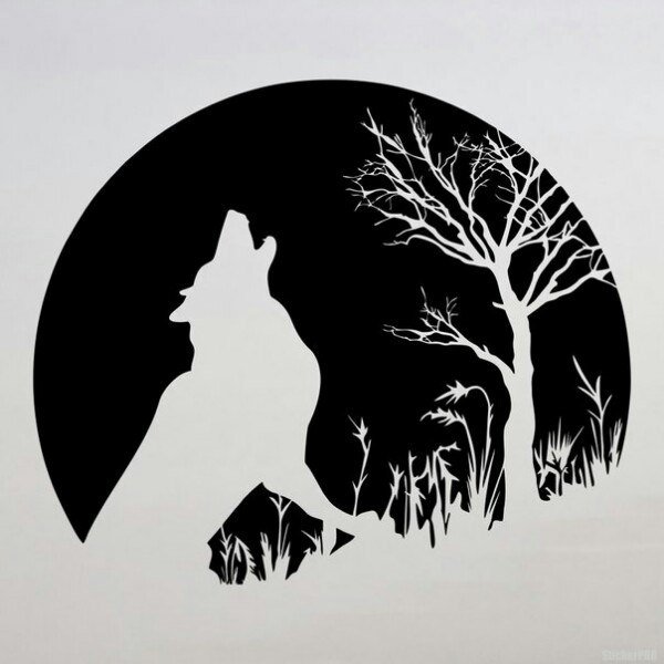 Силуэты животных в лесу