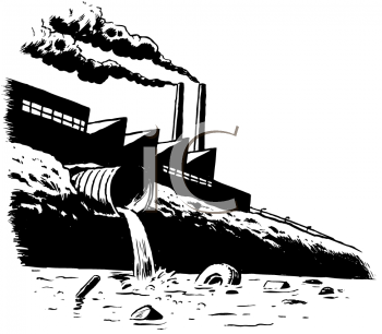 Загрязнение воды черно белый