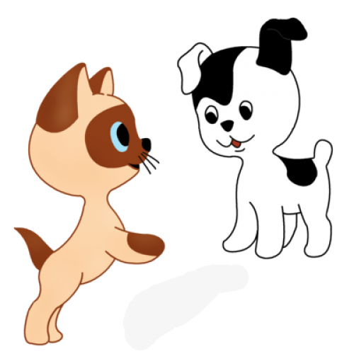 Герои мульфильма «котенок по имени Гав»,