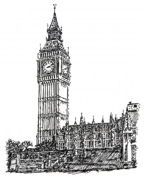 Лондонский Биг Бен скейч