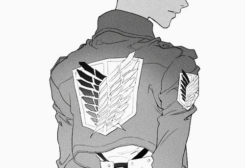 Атака титанов черно белые