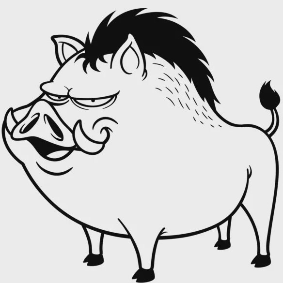 Кабанчик нарисованный