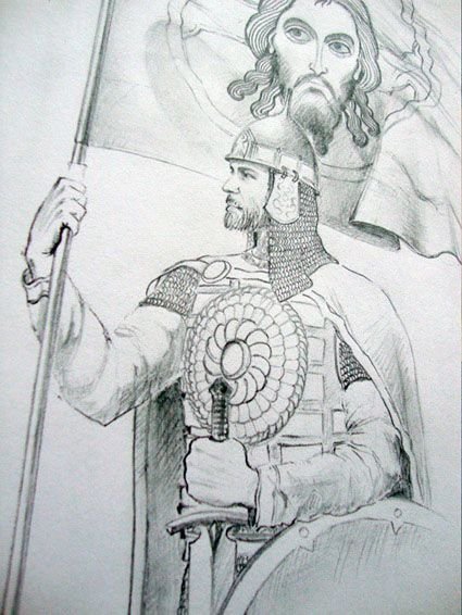 Князь Александр Невский рисунок