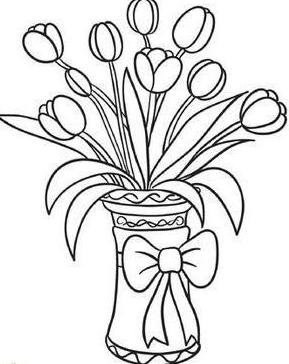 Цветок в горшочке раскраска