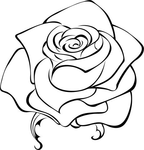 Роза контур простой