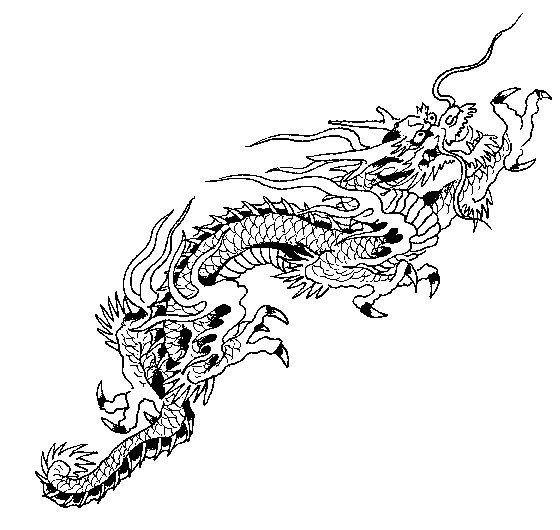 Японский дракон трафарет
