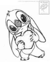 Стич с сердечком для раскрашивания