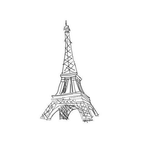 Эйфелева башня Графика черно белая