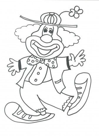 Лицо клоуна раскраски для детей