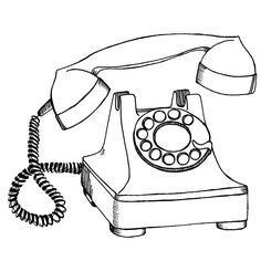 Трафарет телефона с трубкой