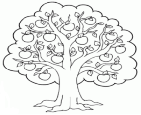 Дерево для раскрашивания для детей