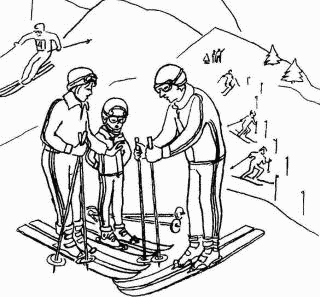 Раскраска спортивная семья для детей