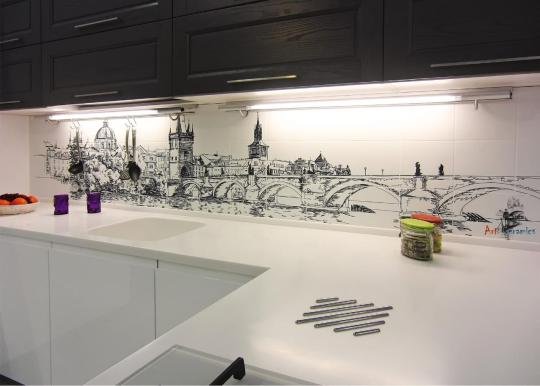 Кухонный фартук плитка для белой кухни