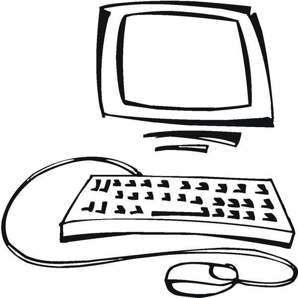 Компьютер зарисовка