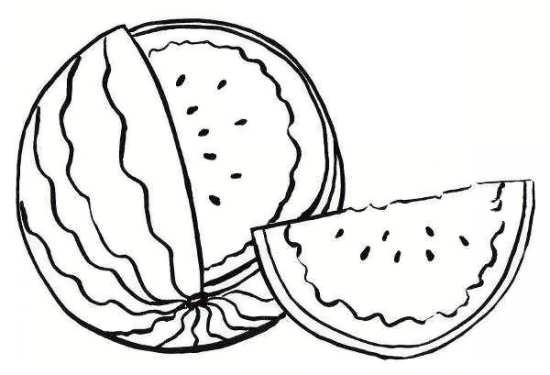 Арбуз раскраска для детей