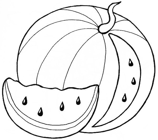 Контур фрукты Арбуз