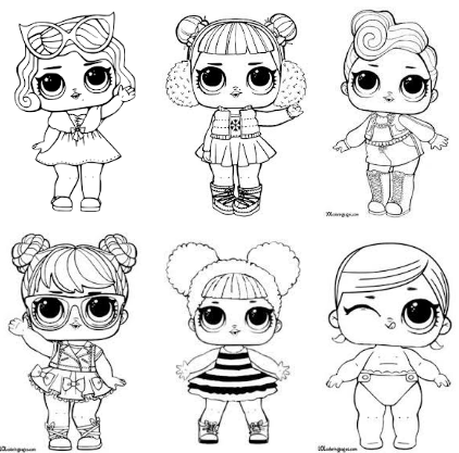 Раскраски для девочек ЛОЛ много