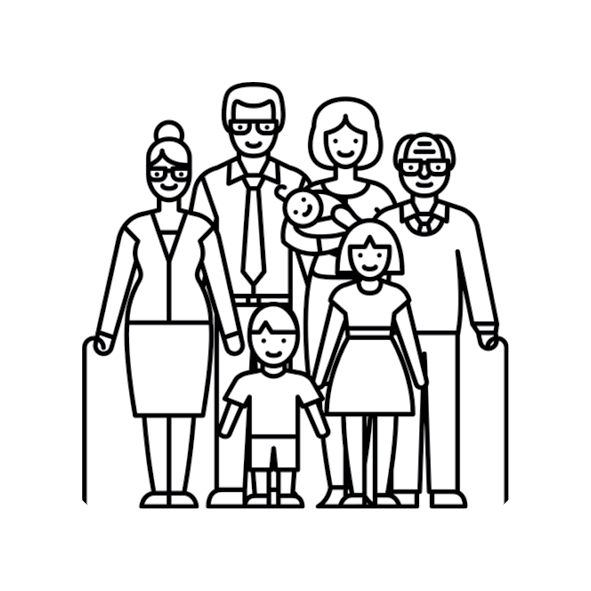 Раскраска семья мама папа брат сестра