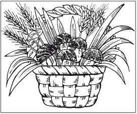 Нарисовать корзину с грибами