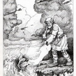 Сказка о рыбаке и рыбке иллюстрации Графика