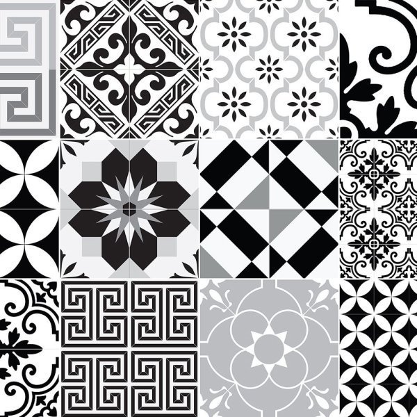 Черно белая плитка с узором