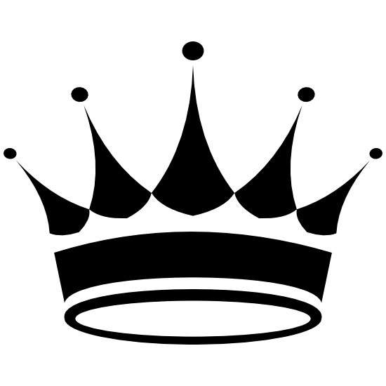 Белая корона на черном фоне