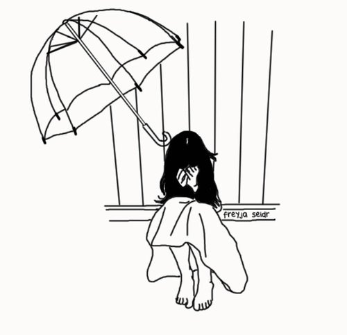 Рисунки для срисовки грустные