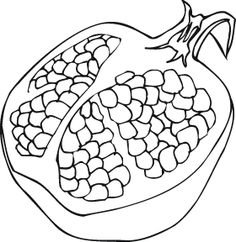 Раскраска фрукты гранат