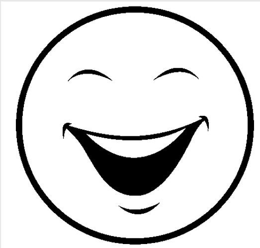 Веселый смайлик черно белый